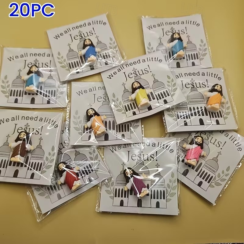 20 biglietti d'auguri tascabili con Gesù per Pasqua, inserti per biglietti d'auguri - mini figure di Gesù, scuola, religiosi, bomboniere per feste di Natale, regalo artigianale, biglietti d'auguri del 2026 a $29.99 –P7