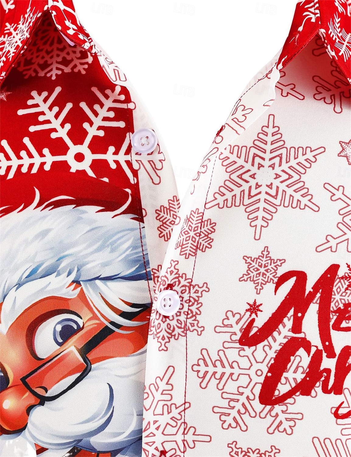 Karácsony Hosszú ujjak Gombos ing Mikulás Grafikus Újdonságok Vicces mert Férfi Felnőttek 3D nyomtatás mert Karácsony Farsang Újév Parti 2025 - $24.99 –P4