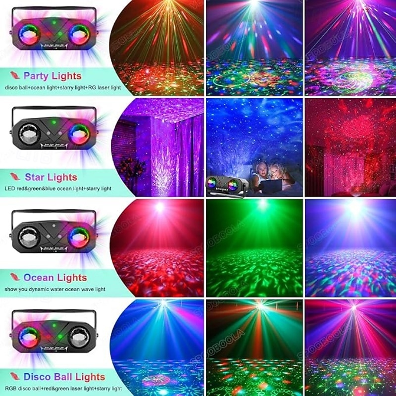 Stage Lights Multicolor Rotating Bar Ambient Lights LED Water Ripple Lights KTV Disco Lights Laser Lights Valentine's Day Gift 2026 - $56.99 –P3