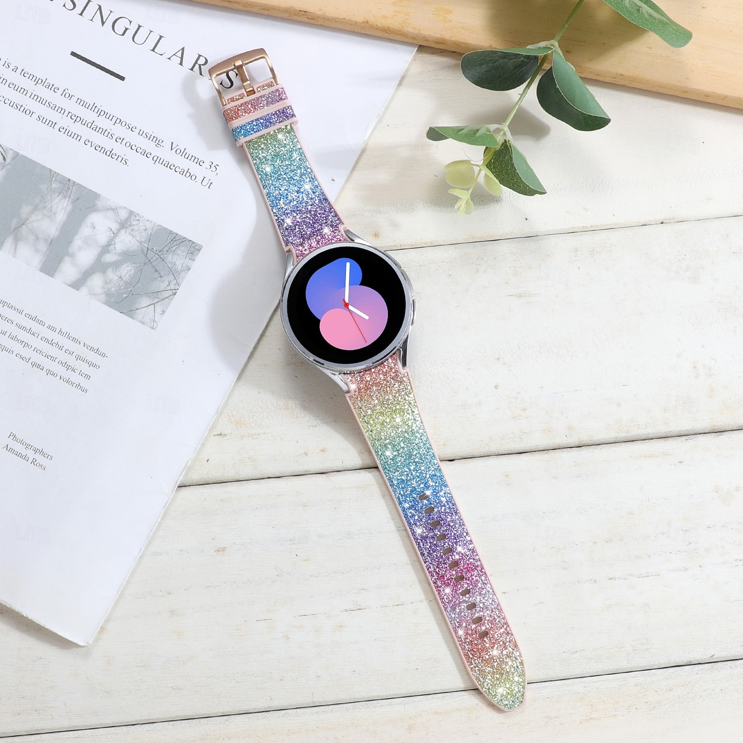 Bracelet de Montre  pour Samsung Galaxy Montre 7/6/5/4 40/44mm, Montre 5 Pro 45mm, Montre 6 Classique 43/47mm, Montre 4 Classique 42/46mm Silicone Remplacement Sangle Paillettes Mignon Réglable de 2026 ? $11.99 –P4