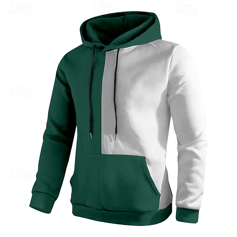 Ανδρικά Φούτερ με Κουκούλα Μαύρο Κίτρινο Ανθισμένο Ροζ Ρουμπίνι Θαλασσί Με Κουκούλα Συνδυασμός Χρωμάτων Κορδόνι Κουρελού Τσέπη Αθλήματα & Ύπαιθρος Καθημερινά Αργίες Πολυεστέρας Κομψό στυλ street 2026 - $29.99 –P12