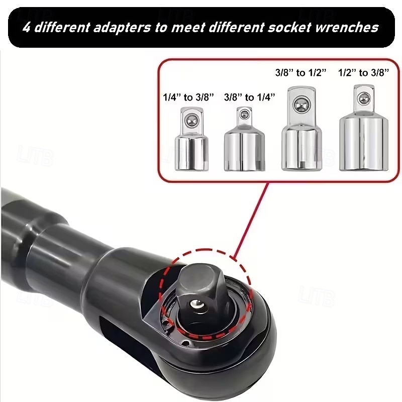 6 az 1-ben eltolt hosszabbítókulcs, elektromos racsnis kulcs levehető adapterrel, kompatibilis 1/2", 1/4" és 3/8" dugókulcsokkal, akkus ütvecsavarozó hosszabbító rúd autószerelő szerszámokhoz 2026 - $84.99 –P10