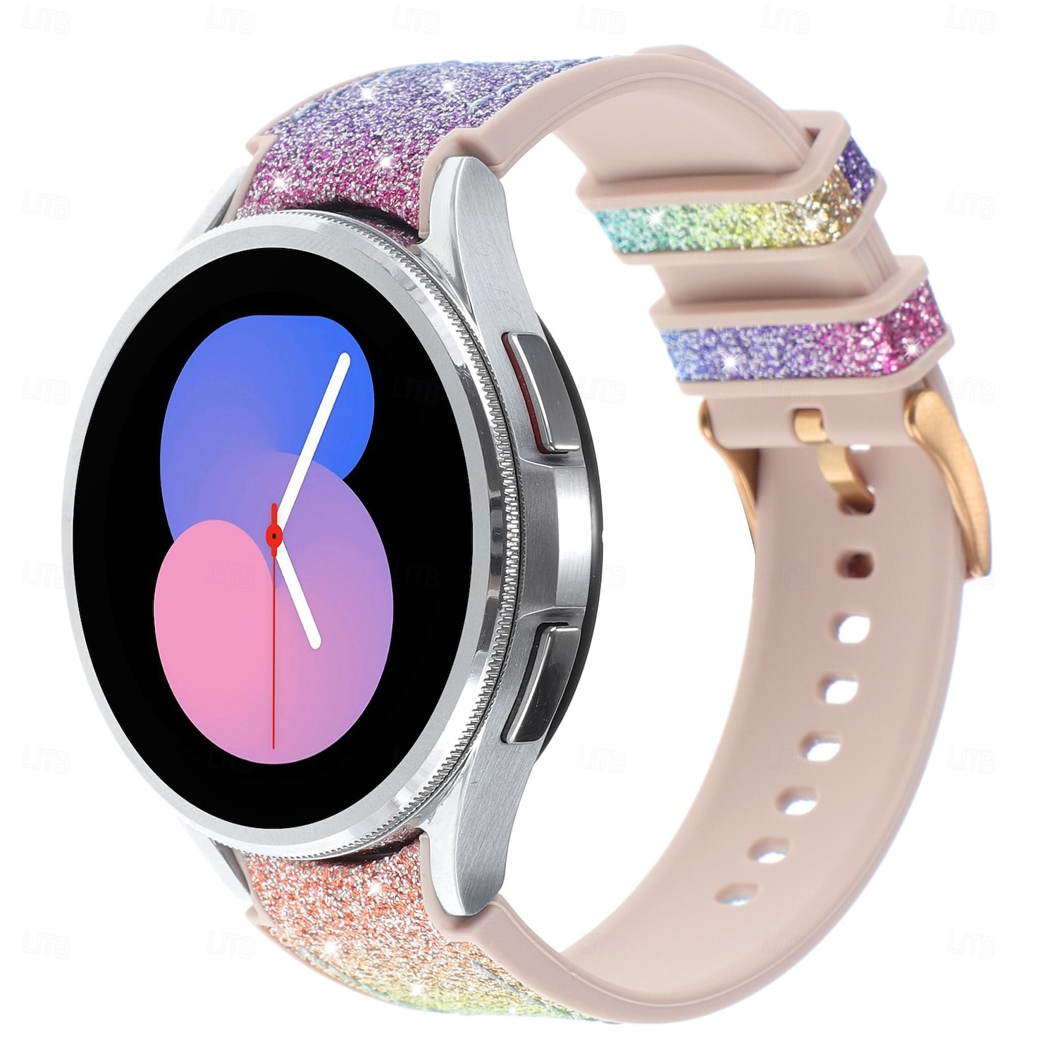 Bracelet de Montre  pour Samsung Galaxy Montre 7/6/5/4 40/44mm, Montre 5 Pro 45mm, Montre 6 Classique 43/47mm, Montre 4 Classique 42/46mm Silicone Remplacement Sangle Paillettes Mignon Réglable de 2026 ? $11.99 –P1