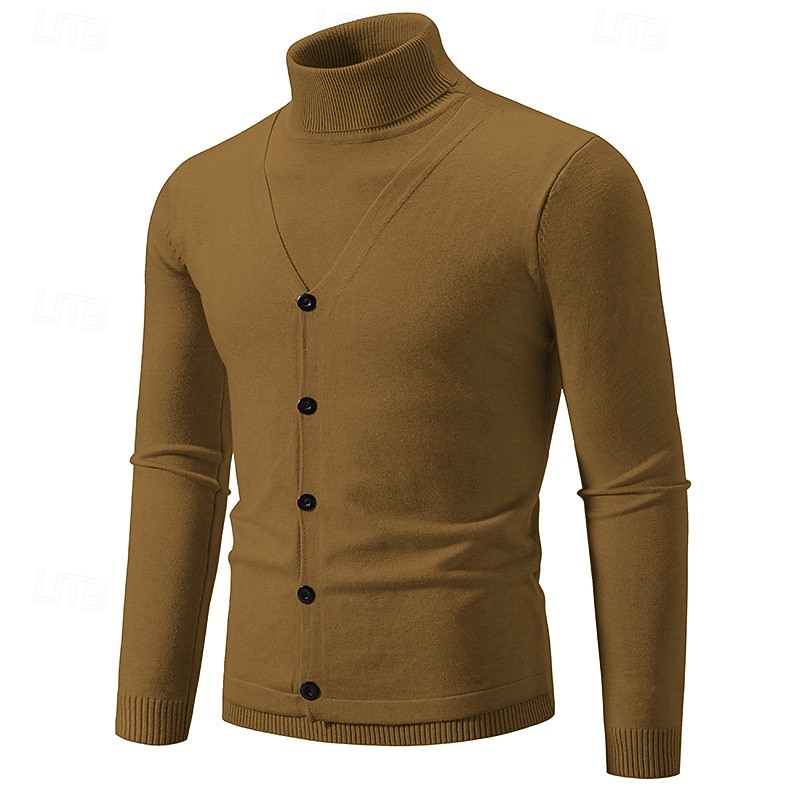 Per uomo Felpa Maglione A Coste Maglia Top Regolari 2 in 1 Lavorato a maglia Semplice Dolcevita Maglieria Contemporaneo Casuale Abbigliamento quotidiano Abbigliamento Primavera Autunno Nero Borgogna del 2026 a $30.99 –P9