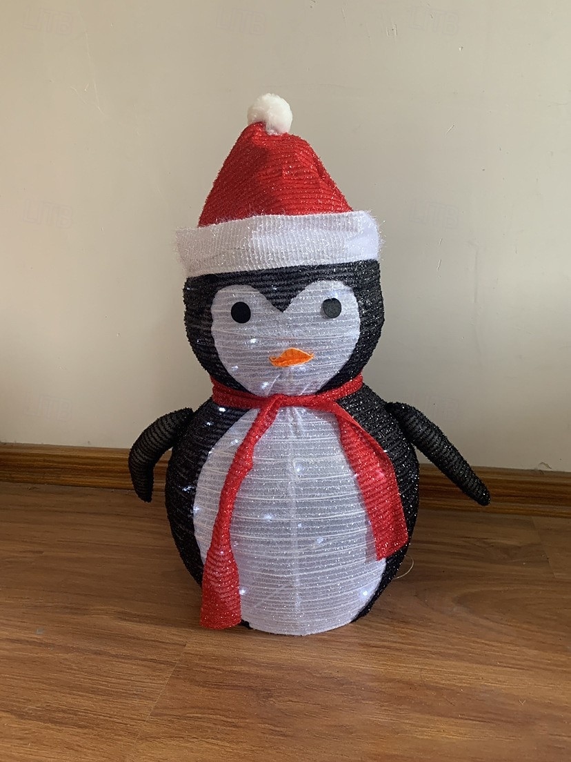 Christmas LED luminous folding snowman Santa Claus penguin warm light AAA waterproof battery box indoor and outdoor courtyard lawn party festive atmosphere decoration light 70 * 36CM 2025 - CAD $29.99 –P9