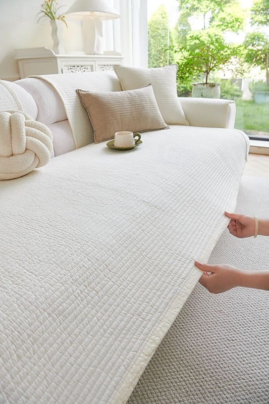 Poszewka na poduszkę na sofę w stylu nordyckim, całoroczny pokrowiec z bawełny, nowoczesna minimalistyczna antypoślizgowa podkładka na sofę, ochraniacz na sofę do salonu 2026 - $41.99 –P14