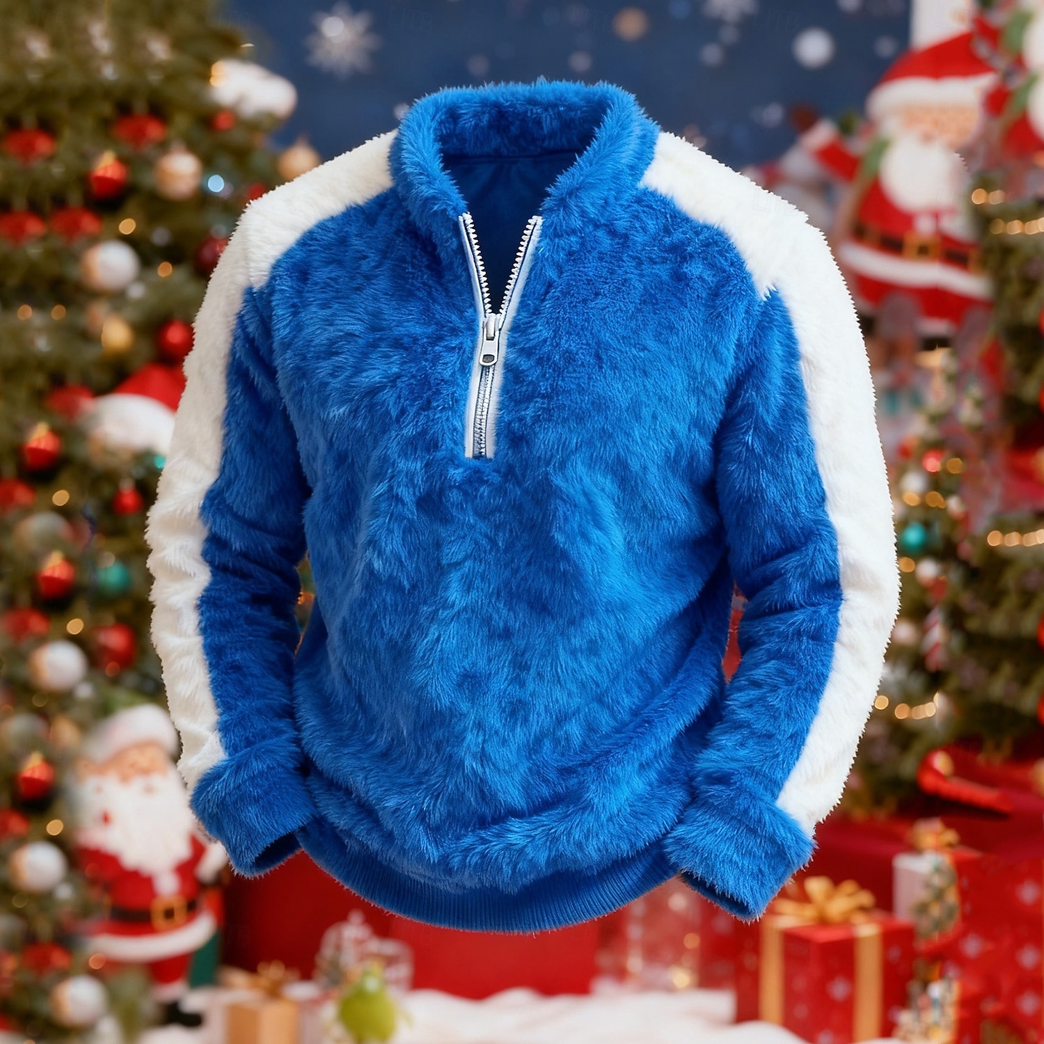 Per uomo Maglia Felpa in pile Felpa con zip corta Nero Rosa Rosso Blu Marrone Colletto Mao Semplice Patchwork Blocco di colore Sport & Outdoor Casuale Quotidiano Natale Streetwear Cool Inverno del 2026 a $28.99 –P6