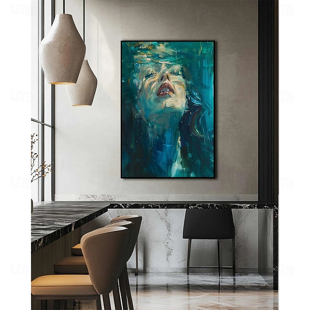 velká abstraktní malba dámy, ženský obličej, originální nástěnné umění, beztvářný portrét, figurativní malba na plátně, zarámovaná nástěnná dekorace ženy 2026 - $43.99 –P5