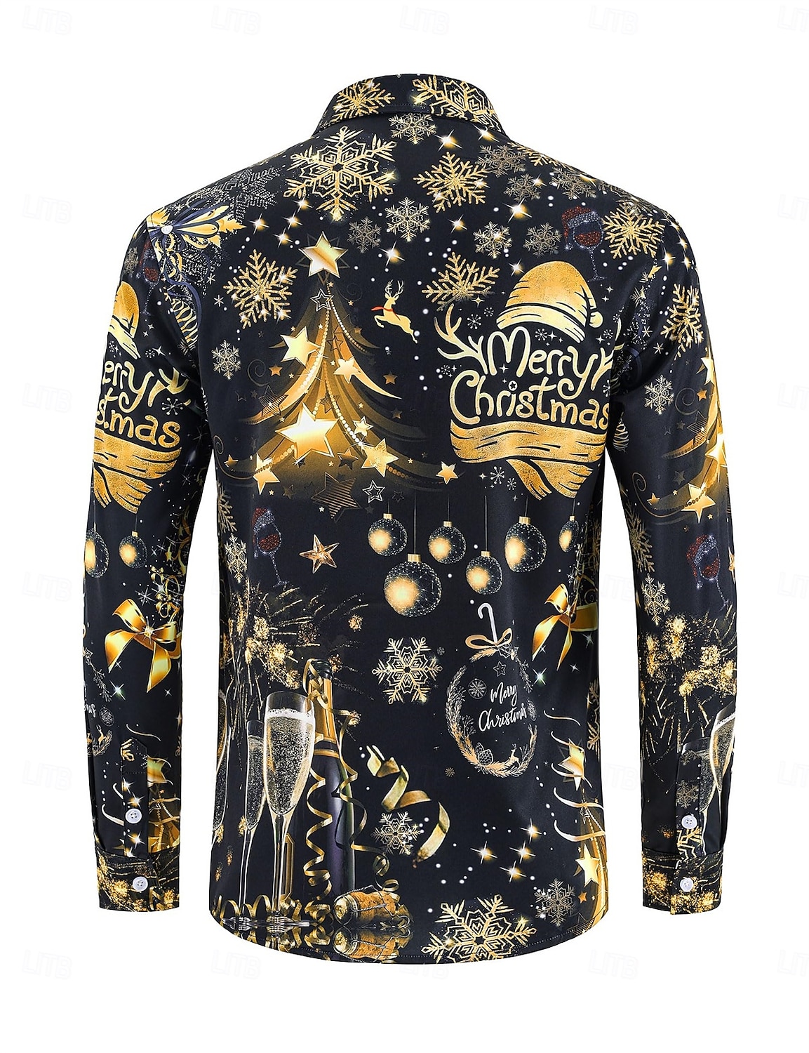 Karácsony Hosszú ujjak Gombos ing Karácsonyi fények Grafikus Újdonságok Vicces mert Férfi Felnőttek 3D nyomtatás mert Karácsony Farsang Újév Parti 2025 - $24.99 –P2