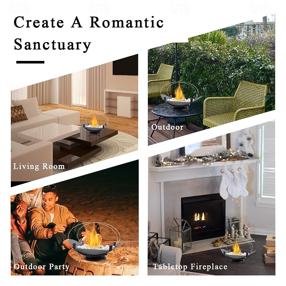 lareira de mesa portátil, lareira a bioetanol sem fumaça, queima limpa, fogueira, lareira sem ventilação, vidro, para salas &cadeiras, decoração elegante de 2026 por $97.99 –P9