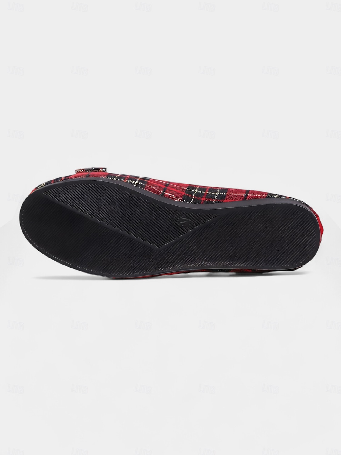 sapatilhas femininas xadrez vermelhas com laço de strass – sapatos sociais elegantes e fáceis de calçar para uso diário, escritório e festas de Natal de 2026 por $26.99 –P2
