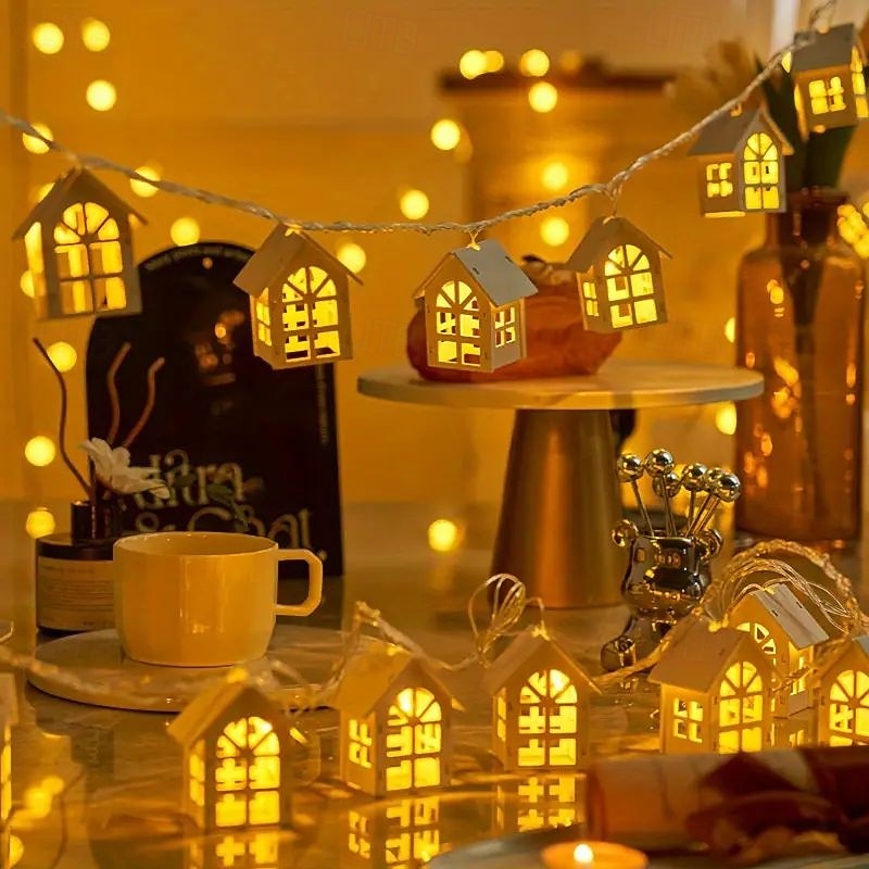 Puukoti keijukaisvalosarja 1,5m 10LED paristokäyttöinen gaalarit uuttuun häihin juhliin lomapuutarhaan parvekkeelle ikkunakoristeet 2026 - $17.99 –P6