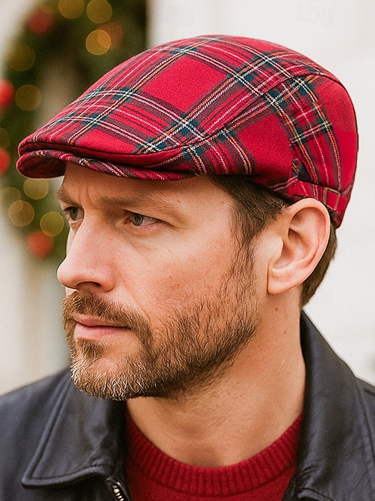Casquette plate en coton tartan pour homme, idéale pour Noël – plusieurs coloris disponibles, élégante et confortable, parfaite pour les tenues de fêtes. de 2026 ? $14.99 –P2