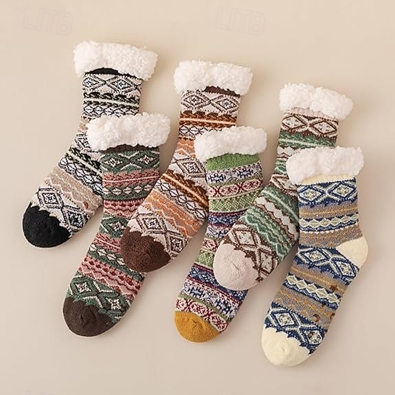 Herresokker med sklisikre tøfler, varme, koselige, lodne vintersokker for menn, myke, tykke og komfortable gavesokker til innendørsbruk 2026 - $17.99 –P1