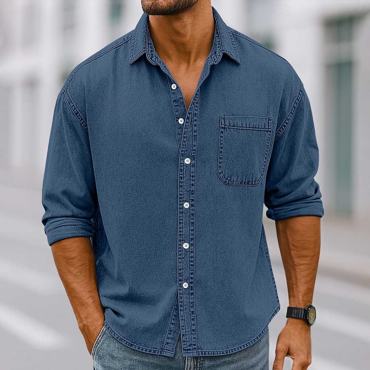 Homens Camisa Social Camisa casual camisa vintage camisa de botão Vinho Azul Marinha Manga Longa Tecido Lapela Casual Streetwear Bolsos Roupa Algodão Elastano Vintage Moda Retro Vintage de 2026 por $31.99 –P10