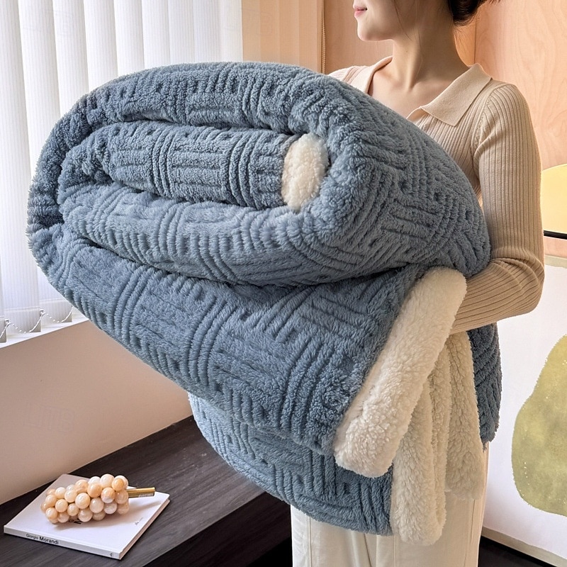 Sherpa-Fleecedecke, dicke Korallensamtdecke für ein Nickerchen im Winter, Bürodecke, weiche Sofadecke aus Milchsamt, warme Einzelbettdecke 2025 - $23.99 –P7