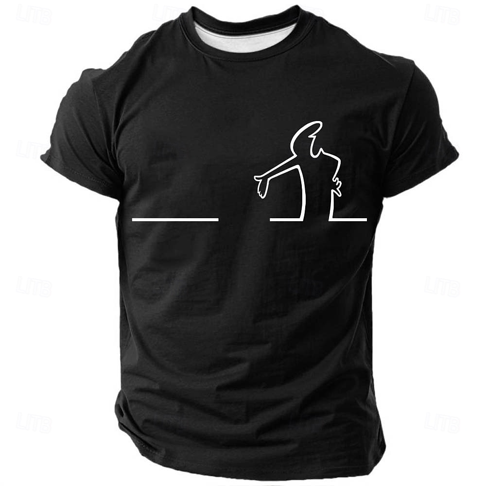 Maglietta grafica caricatura La Linea da uomo divertente minimalista pop culture a maniche corte nera del 2026 a $21.99 –P2