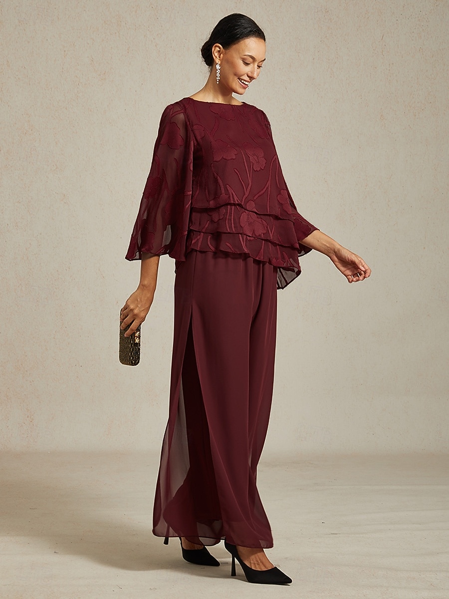 Жен. Кружевная рубашка Блуза Нарядные Топы Топы из шифона Сплошной цвет Цветочный принт Элегантный стиль Стиль На каждый день Рукав до локтя Рукава-крылышки Вырез лодочкой Обычные топы 2025 - $59.99 –P3