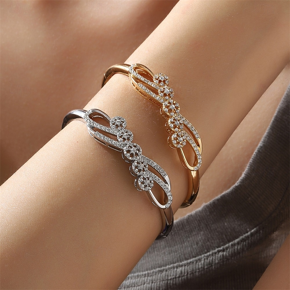 Crystal Classic Totem Series Elegant Personalized Trendy Chrome Bracelet Jewelry Silver / Golden For Wedding Party Engagement Prom 2026 - $11.49 –P1