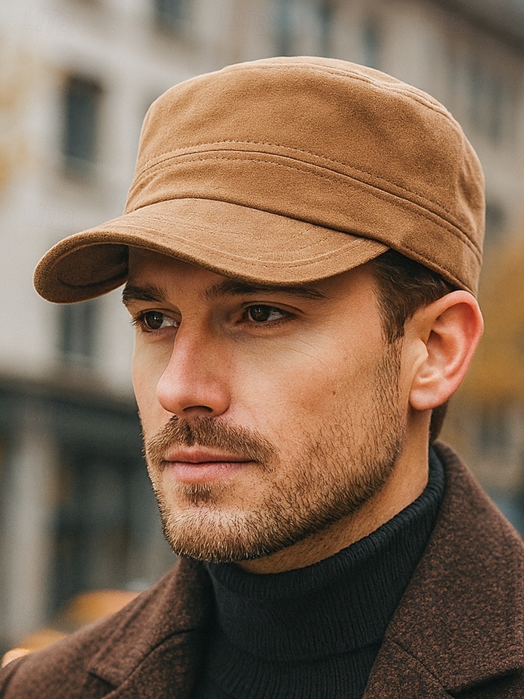 berretto da uomo in pelle scamosciata: cappello da baseball in morbido tessuto, elegante e comodo, con cinturino regolabile, perfetto per uscite informali e attività all'aperto del 2026 a $14.99 –P1