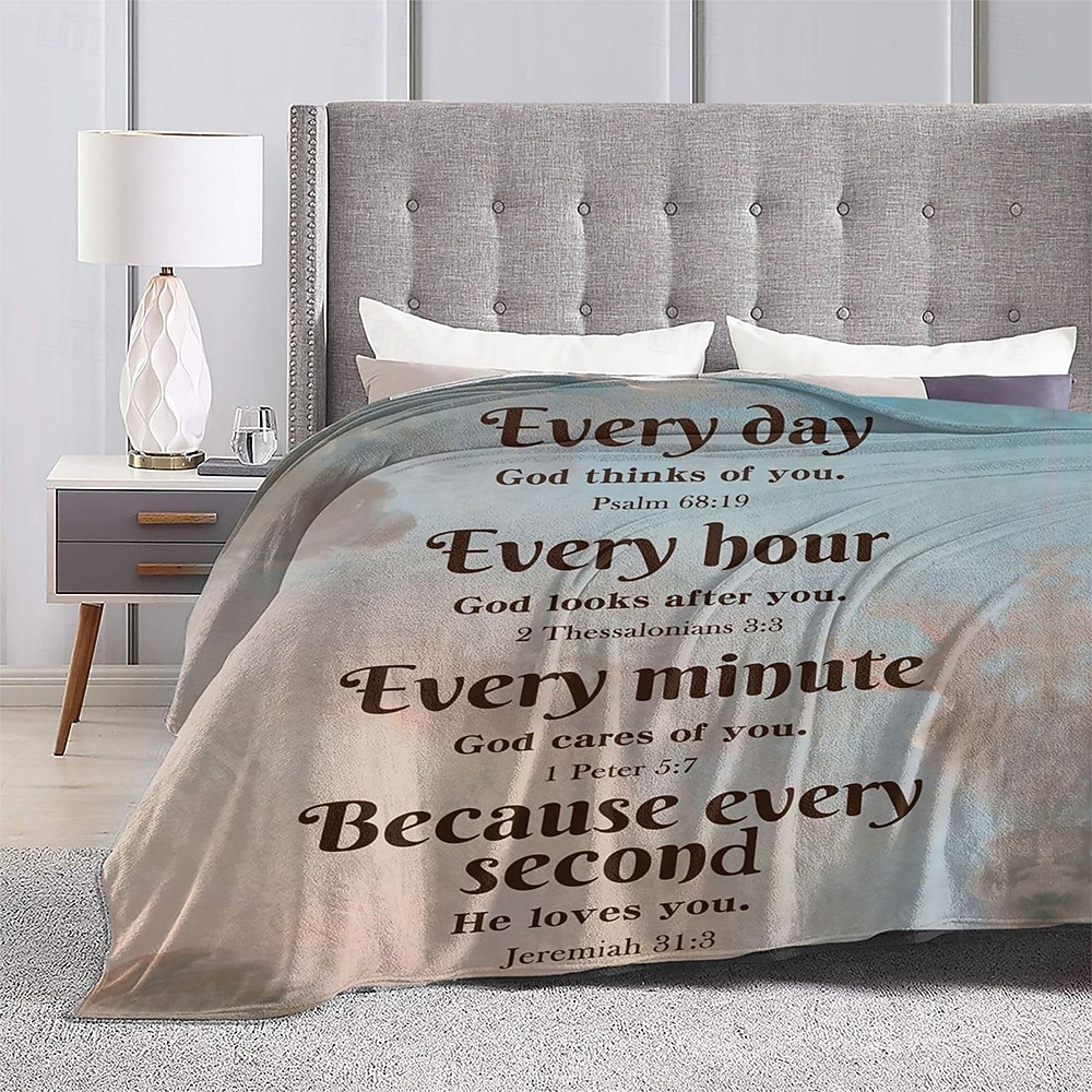 Manta Mantas de vellón Manta para sofá Religión 圣经 Moderno Inspiración cristiana Sofá Cama Manta decorativa Manta cálida Regalo Decoración del hogar 2026 - $19.49 –P1