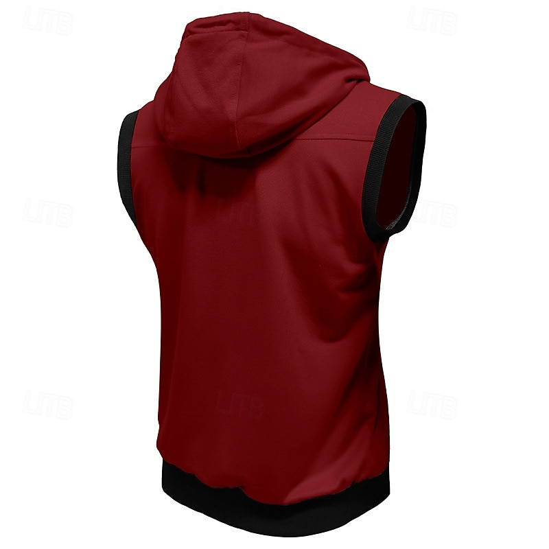 Hombre Sudadera Sudadera con capucha y cremallera completa Negro Vino Rojo Azul Marino Morado Con Capucha Bloque de color Correa Bolsillo Deporte Diario Festivos Poliéster Ropa de calle Básico Casual 2026 - $44.99 –P11