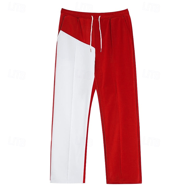 Per uomo Pantaloni da tuta Pantaloni Pantaloni della tuta a gamba dritta Coulisse Tasca Elastico in vita Blocco di colori Comodità Sport all'Aperto Quotidiano Moda Casual Nero Rosso Micro-elastico del 2026 a $17.99 –P6