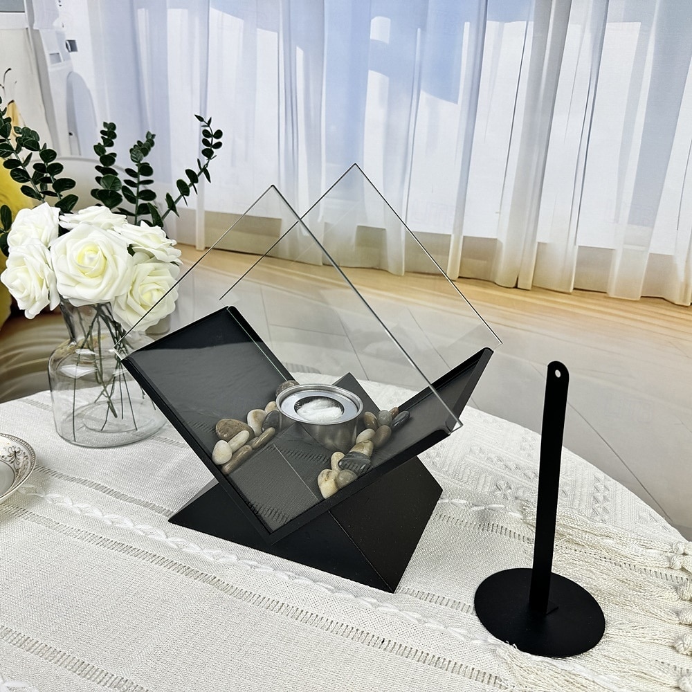 timanttimainen pöytälevyllä varustettu tulisija, kannettava pöytälevyllä varustettu takka, puhdas palaminen, bioetanolitakka, tuuletusaukoton takka sisä- ja ulkotiloihin, terasseille, juhliin ja 2026 - $92.99 –P4