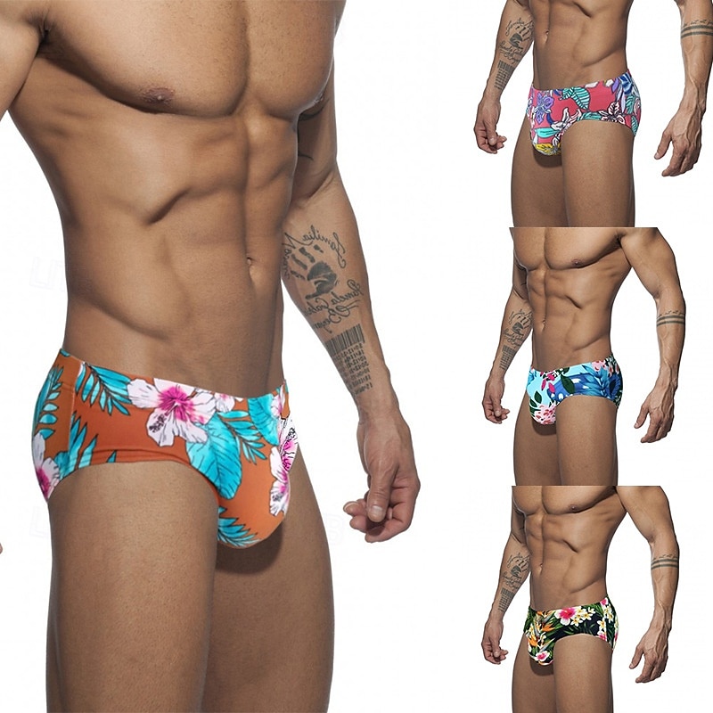 Herren Bikini-Tanga Unterwäsche Badehosen Blumenmuster Elastisch Atmungsaktiv Unterteile Surfen Bikini Tauchen Sommer 2026 - $11.49 –P1