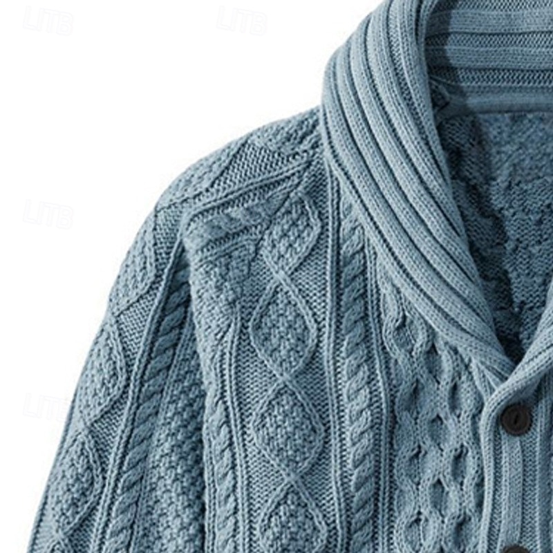 Bărbați Pulover Pulover Cardigan Striat Cablu Tricotat Topuri obișnuite Tricotat Simplu Șal  Guler Vacanță Modă Casual Purtare Zilnică Îmbrăcăminte Primăvara & toamnă Roz Îmbujorat Roz S M L 2026 - $45.99 –P12