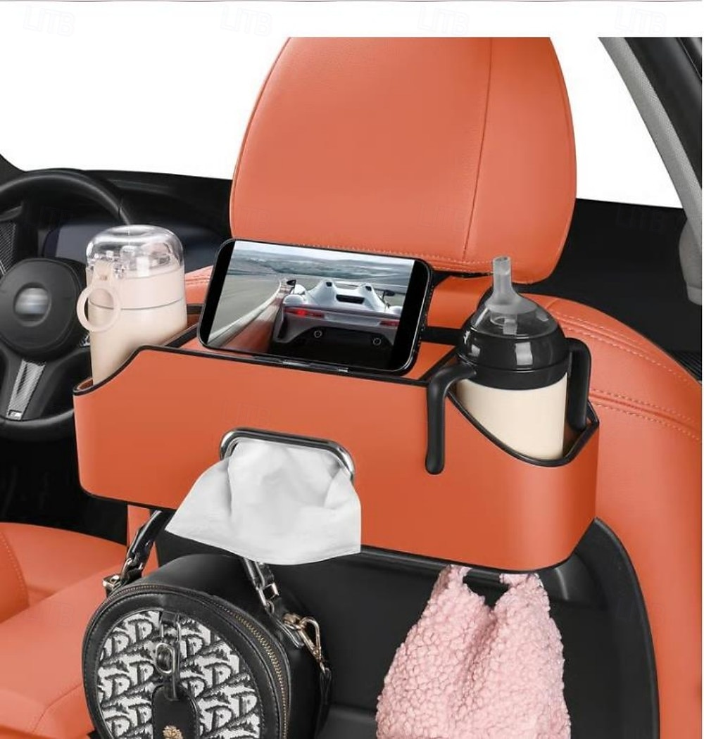 3-in-1 Car Backseat Organizer with Tissue Box & Cup Holder Multifunctional Storage Bag for Vehicle Seat, Keep Your Car Neat and Tidy 2025 - $15.99 –P4