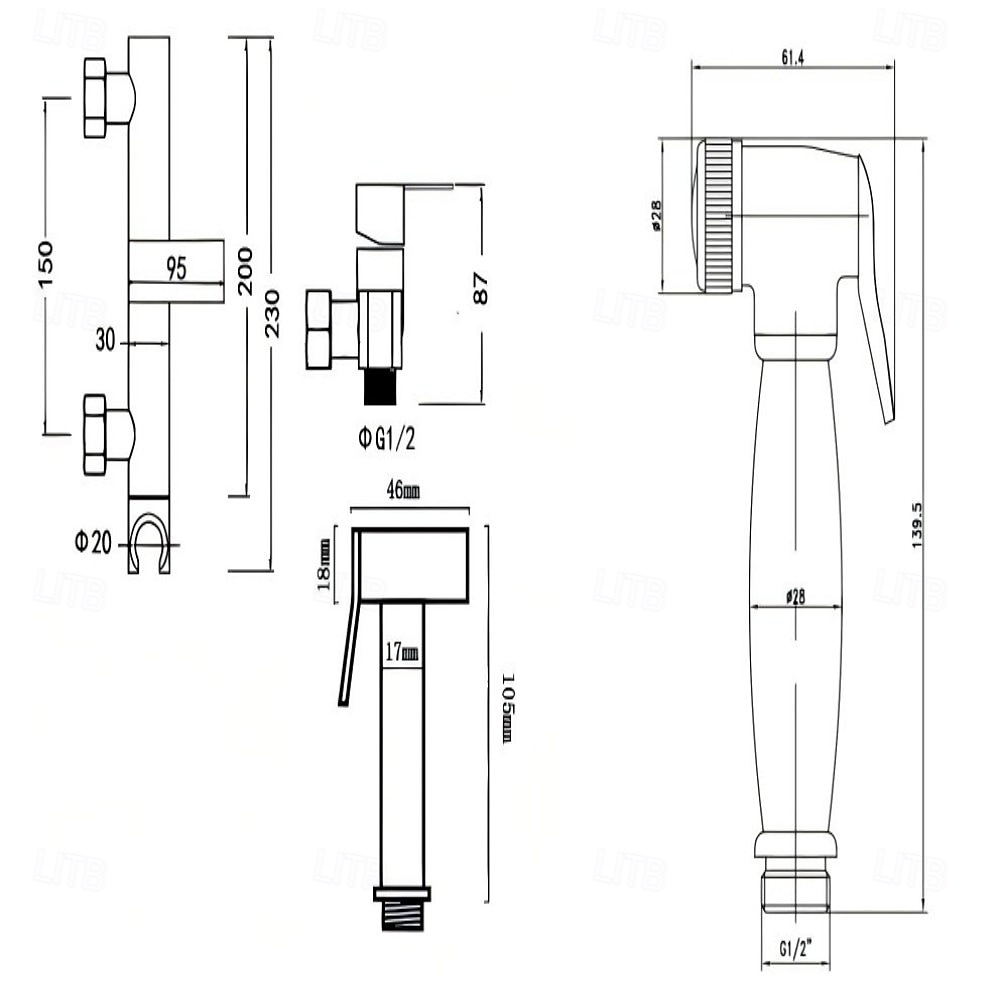 Биде кран черный Самоочищение Современный 2026 - $307.79 –P17