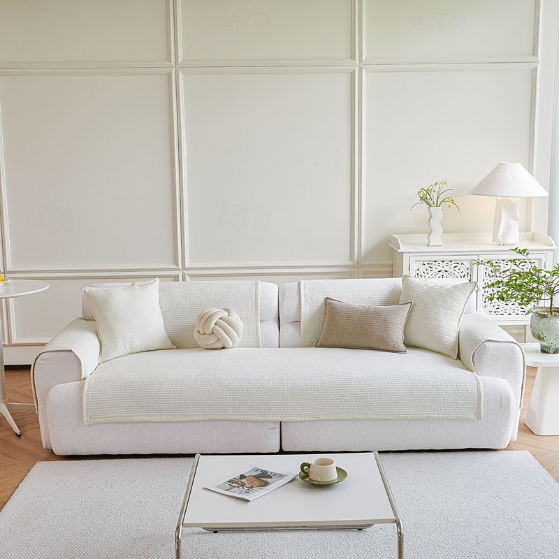 Poszewka na poduszkę na sofę w stylu nordyckim, całoroczny pokrowiec z bawełny, nowoczesna minimalistyczna antypoślizgowa podkładka na sofę, ochraniacz na sofę do salonu 2026 - $41.99 –P10
