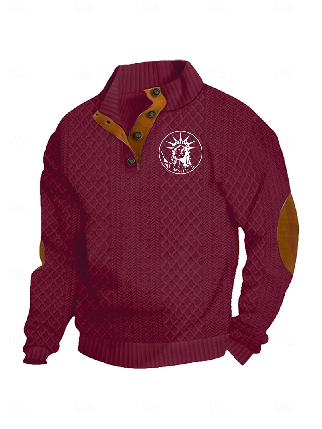 Hombre Sudadera Negro Blanco Vino Verde Ejército Azul Marino Cuello Mao Graphic Jacquard Retazos Diario Festivos Noche Poliéster Ropa de calle Casual Otoño Invierno Ropa Sudaderas con capucha 2026 - $27.99 –P9