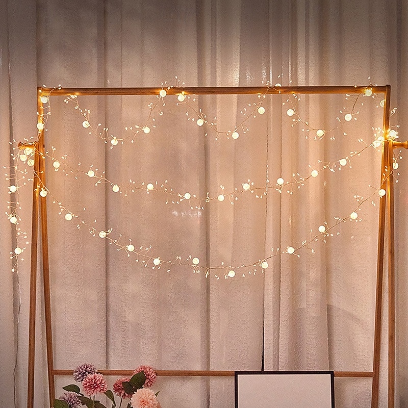 أضواء سلسلة الألعاب النارية، كرات مستديرة، أضواء خرافية بأسلاك نحاسية، 6 متر 400 LED، زينة حفلات الزفاف، الحديقة، الشرفة، زينة الأشجار والتراس 2026 - $76.99 –P7