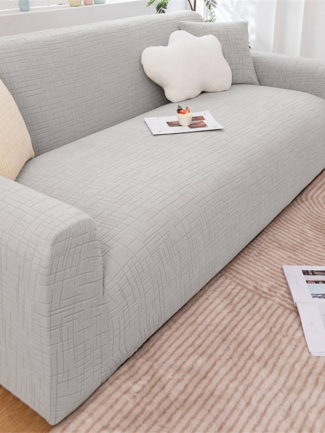 1 Piece Jacquard Wear-Resistant Elastic Sofa Cover – Solid Color Premium All-Season Universal Thickened Anti-Slip Slipcover, Suitable for L-Shaped and 1/2/3/4-Seater Sofas 2026 - $104.99 –P9