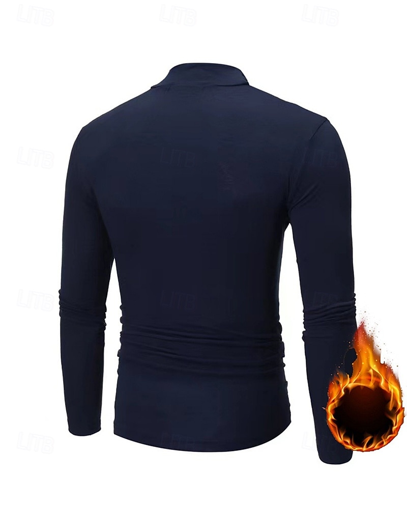 Bărbați Mată Topuri pulover Top din fleece cu strat de bază Lenjerie Termică Toamna iarna Manșon Lung Îmbrăcăminte Atletică Cald Sală de fitness Drumeție Alergat A face exerciţii fizice Yoga Negru 2026 - $40.99 –P10