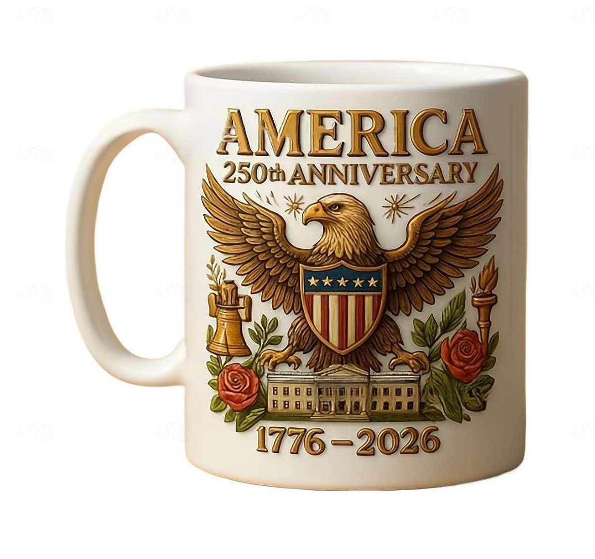 Caneca comemorativa do 250º aniversário dos EUA, caneca de cerâmica de 11 onças para café comemora o 250º aniversário dos Estados Unidos, a águia e a bandeira simbolizam o decorador patriótico, de 2026 por $22.99 –P11