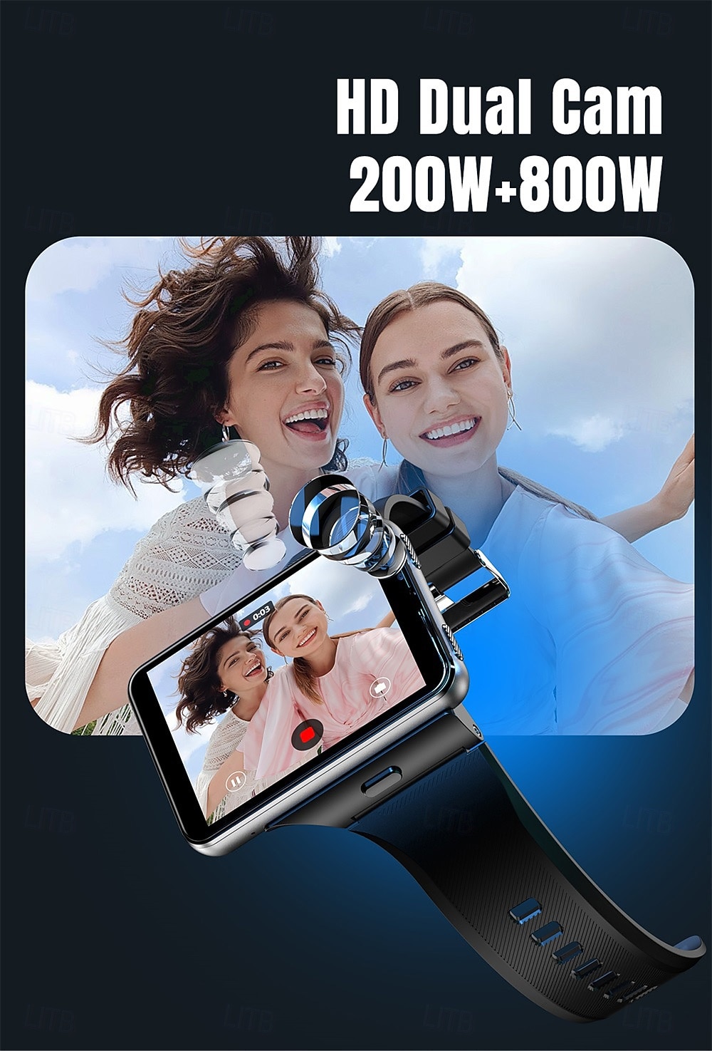 2025年 APPLLP Max スマートウォッチ 2.88 インチ スマート·ウォッチ スマートウォッチ電話 4G LTE ブルートゥース 歩数計 睡眠サイクル計測器 座りがちなリマインダー と互換性があります Android iOS 女性 男性 GPS 長時間スタンバイ ハンドフリーコール IPX-5  コレクション – $224.89 –P15