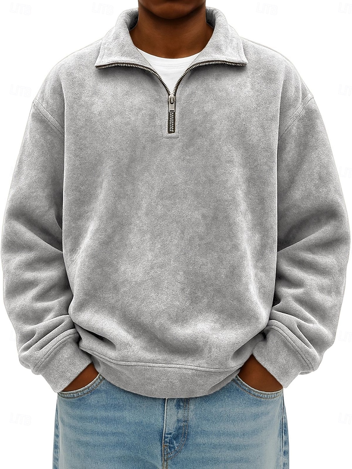 Herren Pullover Sweatshirt Reißverschluss-Polo Urlaub Straße Reißverschluss Langarm Mode Basic Einfarbig Einfach Mode Herbst Frühling & Herbst Ganzjahres Bequeme Passform Schwarz Rosa Armeegrün 2025 - $23.99 –P3