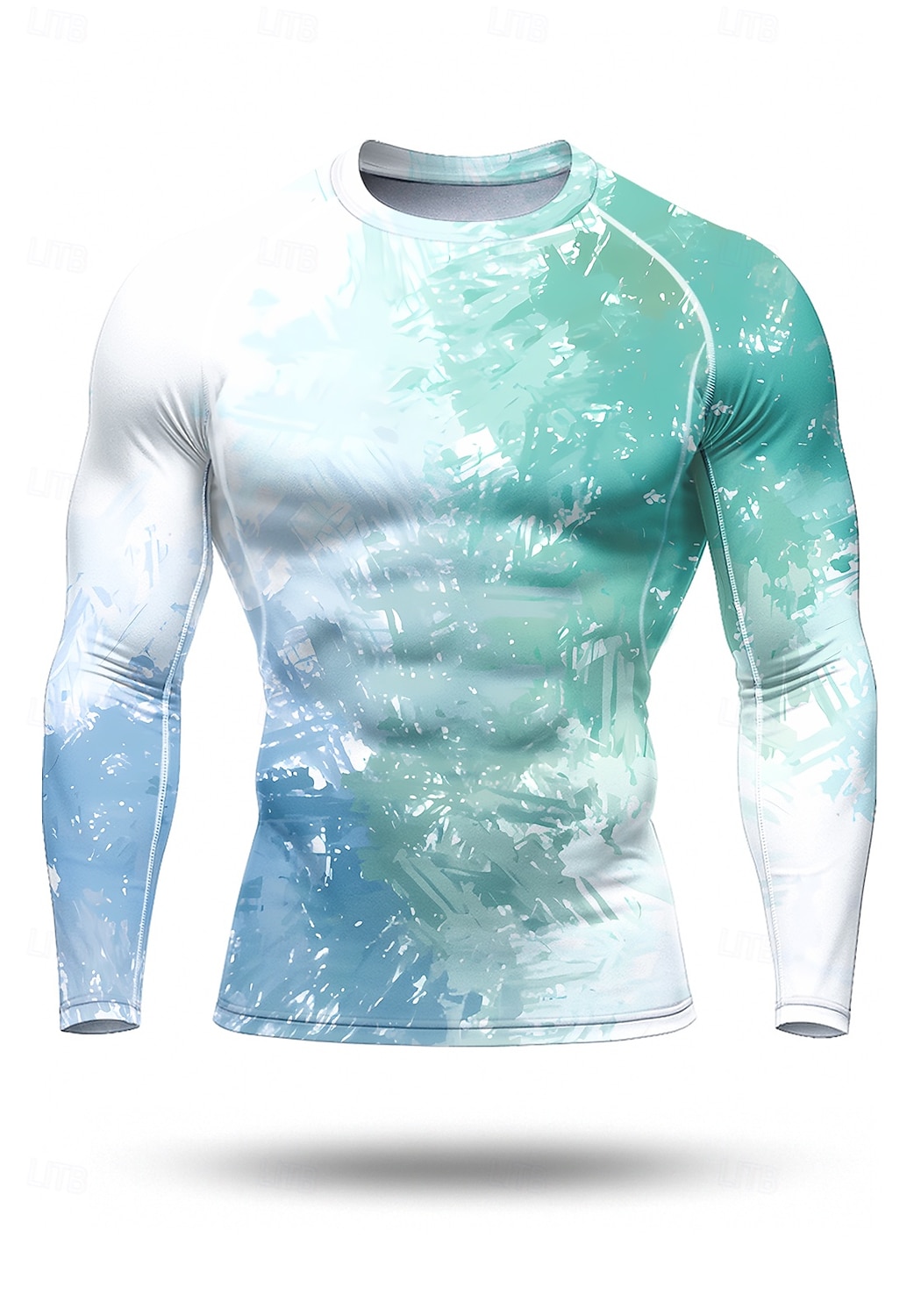 Men's Color Gradient Abstract Compression Shirt Running Shirt Spring Fall 3D Print Long Sleeve Quick Dry Compression Power Flex Moisture Wicking Breathable Gym Workout Active Training Running 2026 - $20.99 –P1