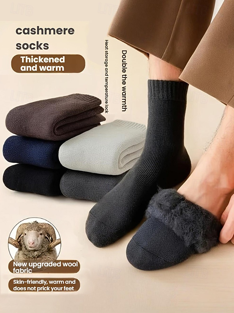Men's Cotton Fleece-Lined Socks - Warm, Soft Thermal Socks for Winter, Outdoor Activities and Everyday Comfort 2026 - $7.99 –P1