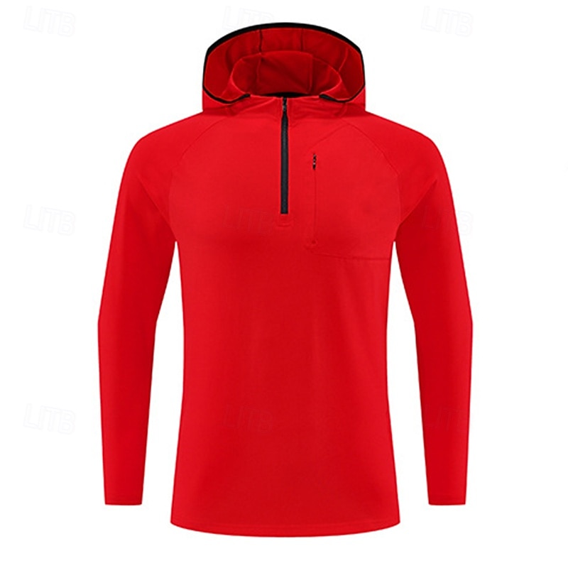 Herr Solid färg T-shirt för jogging Gymtröja Sport topp Höst vinter Huva Långärmad Fritids- Mjuk Andningsfunktion Gym Camping Löpning Träna Yoga Svart Vit Röd Sportkläder Sportkläder 2026 - $32.99 –P18