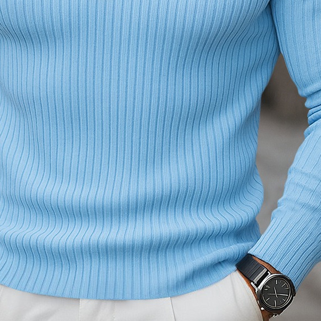 Per uomo Top a Maglia a Coste Polo da Golf Streetwear Casuale Bavero Manica Lunga Essenziale Moderno Semplice Cerniera Bottoni Primavera Autunno Tutte le stagioni Vestibilità regolare Bianco Blu del 2025 a $28.99 –P4