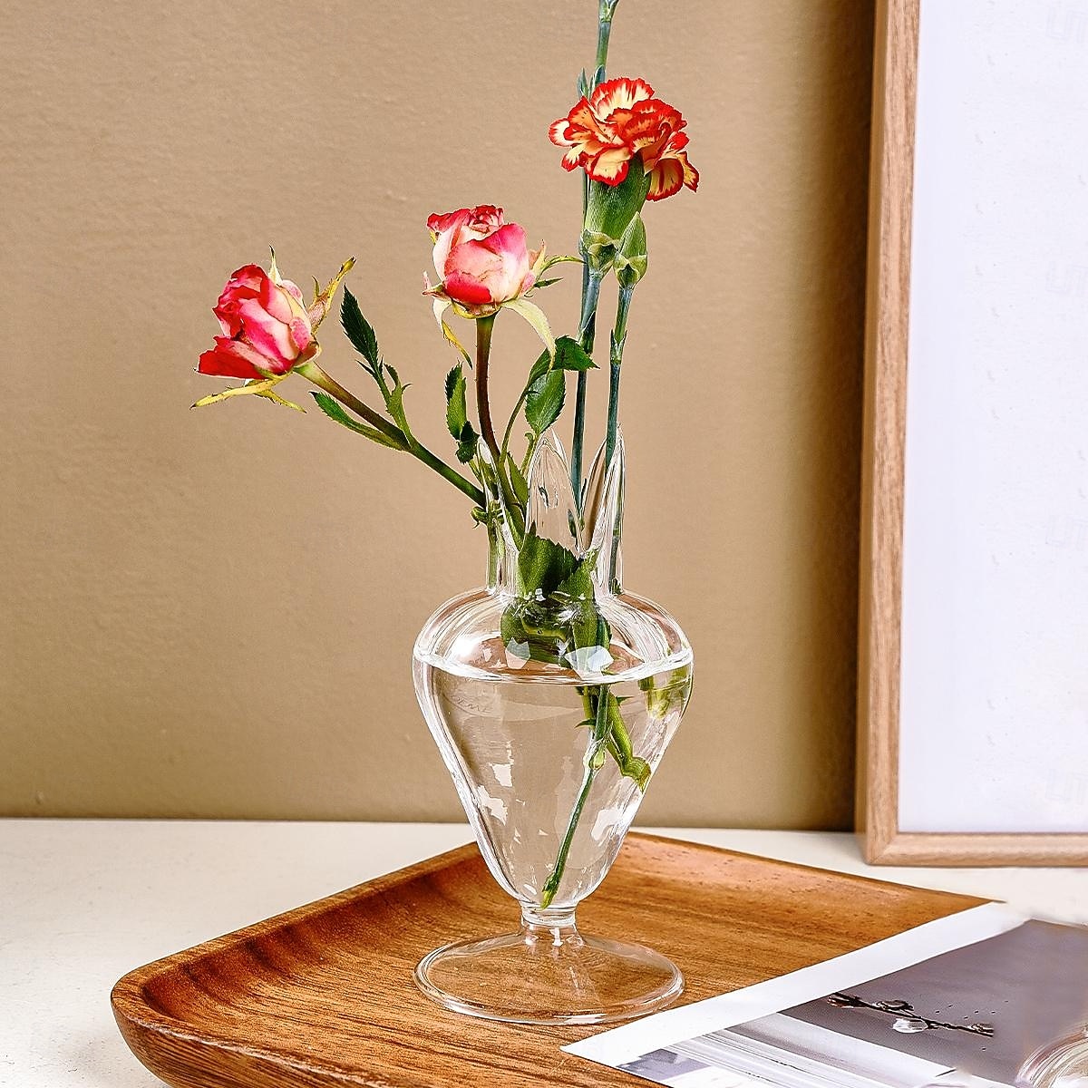 Cute Flower Bud-shaped Hydroponic Vase A Transparent Glass Flower Arrangement Table Decoration Piece Suitable for Home and Store Table Art Flower Arrangements and Decorative Vases 2025 - $9.99 –P7