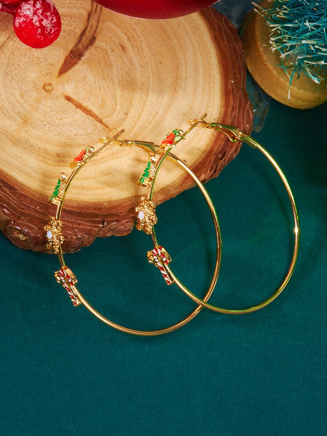 Naisten jouluiset rusettikorvakorut kimaltelevalla punaisella viimeistelyllä, juhlava lomakoru joulujuhliin, lahjaidea 2026 - $7.99 –P7