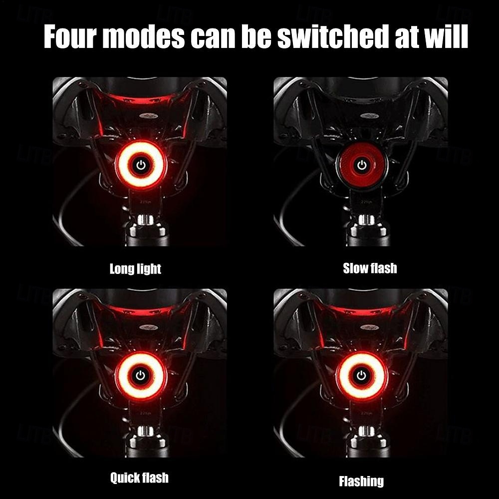 USB-uppladdningsbart cykelbakljus automatisk sensor bakljus cykelutrustning cykeltillbehör vattentät bromsvarning racercykeltillbehör 2026 - $28.99 –P13