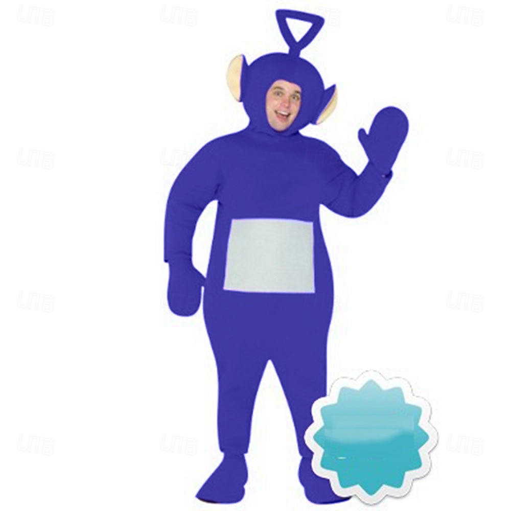 páry mimozemšťan teletubbies funny kostýmy skupina &amp; rodinné halloween kostýmy pánský dámský film cosplay cosplay kostýmy legrační kostým žlutý červený fialový trikot / onesie halloween 2026 - $47.99 –P7