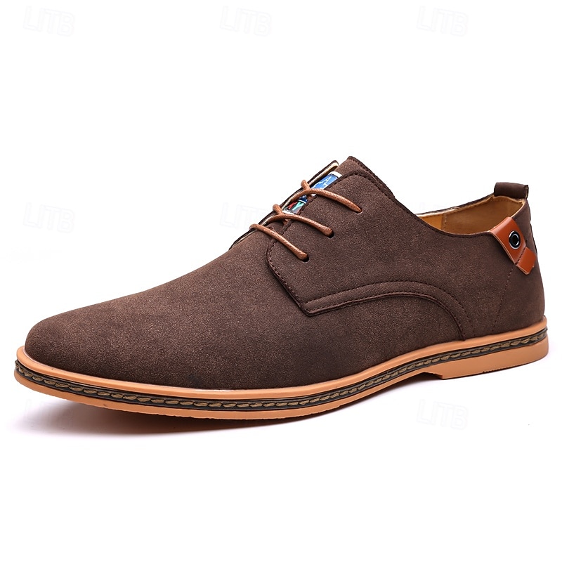 Homme Basket Chaussures de confort Marche Occasionnel Quotidien Soirée & Fête Daim Chaud À lacets Brun foncé Noir Jaune Été Printemps de 2025 ? $34.99 –P4