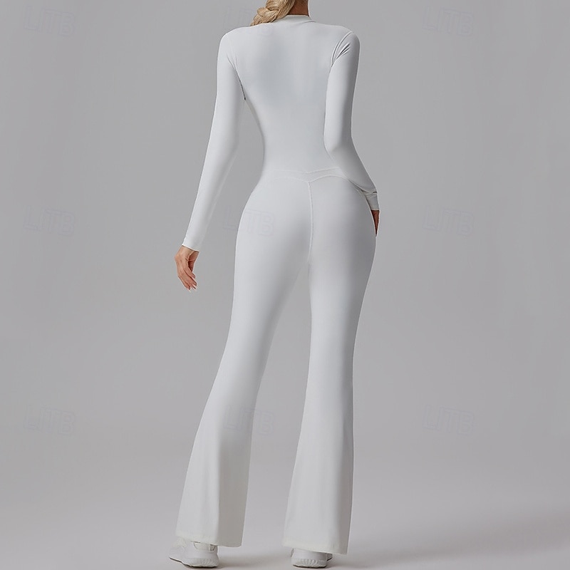 Mujer Mono de Fitness Mono de una pieza Cerrar Color sólido Body Primavera Otoño Negro Blanco Gimnasio Rutina de ejercicio Corriendo Control de barriga Manga Larga Deporte Ropa de Deporte Ajuste 2026 - $54.99 –P11